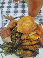 Fried Chicken Collard Greens Macaroni and Cheese Candy Yam Spare Ribs Skillet Cornbread Stuffed Crab